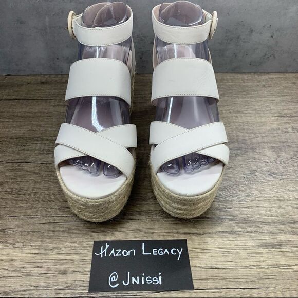 Nine West~Women’s~”Kushala”~Ivory~Wedge Sandals~Size 8M  - Picture 4 of 11